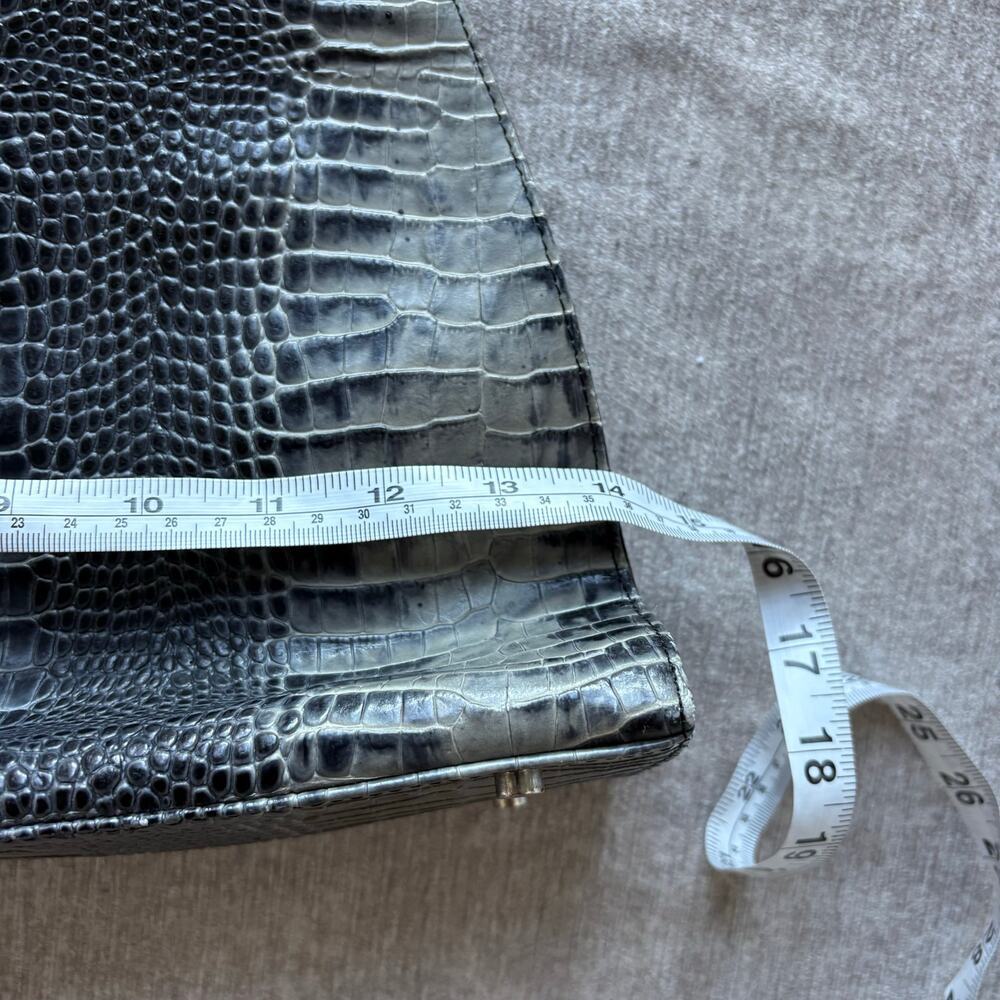 Grey Crocodile Effect Shoulder Bag - Picture 5 of 7